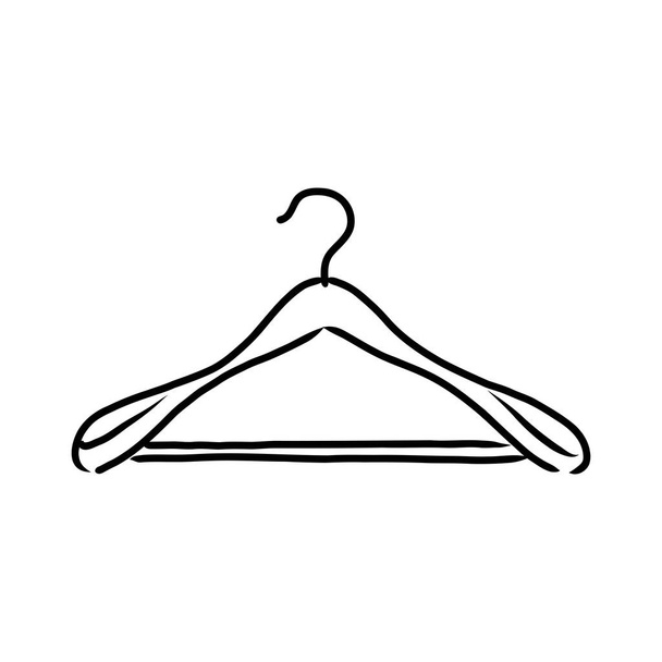 Vector Single Black Sketch Wardrobe Shoulder Hanger. - Vector, Image