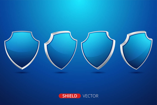 Glass shield realistic vector illustration - Vektör, Görsel