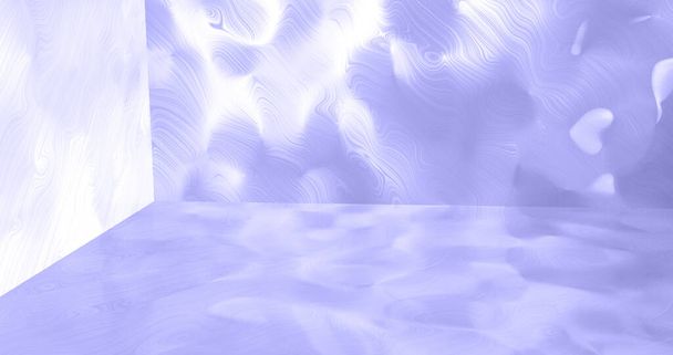 3d image, 3d studio, lilac 17-3938 Very Peri abstract background, room template with empty space, lilac walls and floor, 3d mockup - Photo, Image