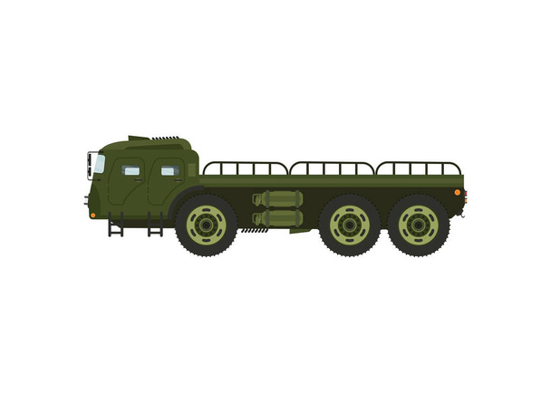 Askeri kamyon vektör ve beyaz arka plan üzerinde illüstrasyon - Vektör, Görsel