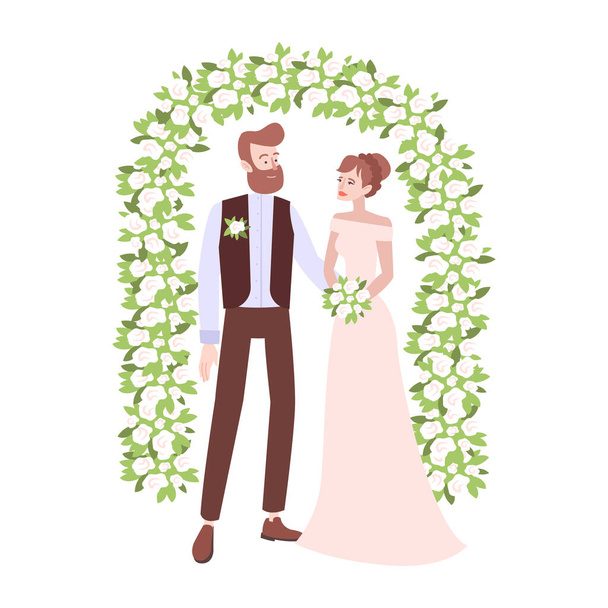 Sposa Sposo Arco Composizione - Vettoriali, immagini