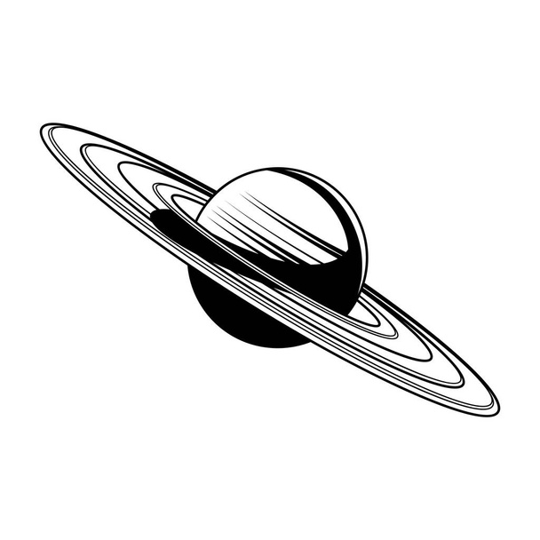 Ręcznie rysowany skład Saturna - Wektor, obraz