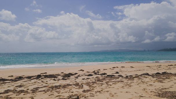 Вид с воздуха на пляж на изолированном острове Кайо-Икакос-Пуэрто-Рико. Высокое качество фото - Фото, изображение