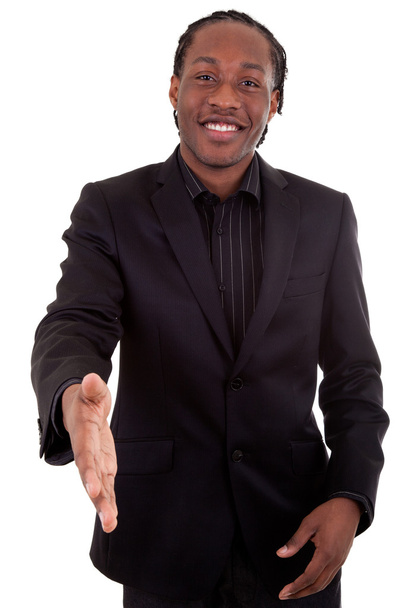 A black businessman giving a hand - Foto, Imagem