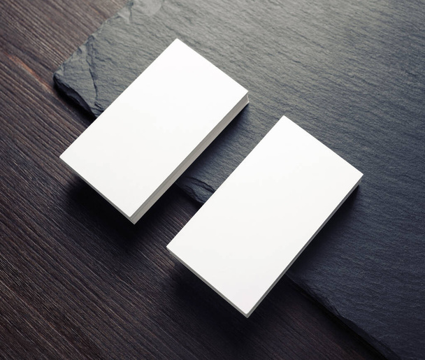 Photo of blank business cards. For design presentations and portfolios. - Photo, Image