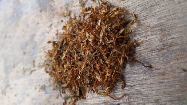 Tobacco texture. High quality dry cut tobacco - Photo, Image