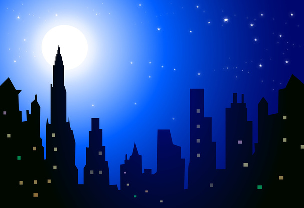 City at Night-Vector - Вектор,изображение