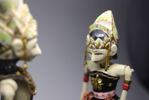 Close-up view of Wayang Golek or traditional Sundanese puppet arts made from wood from West Java, Indonesia. - Photo, Image