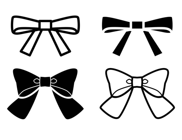 Ribbon four black-and-white - Vector, Image