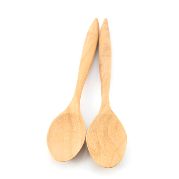Wood spoon on white background - Фото, изображение
