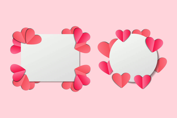set of beautiful frame for valentine day. 14 February. valentine day design. happy valentine day. vector design - Vektor, kép