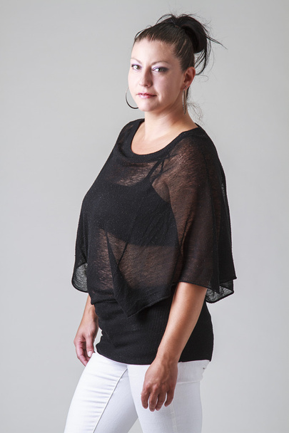γυναίκα σε διαφανή πουκάμισο - Φωτογραφία, εικόνα