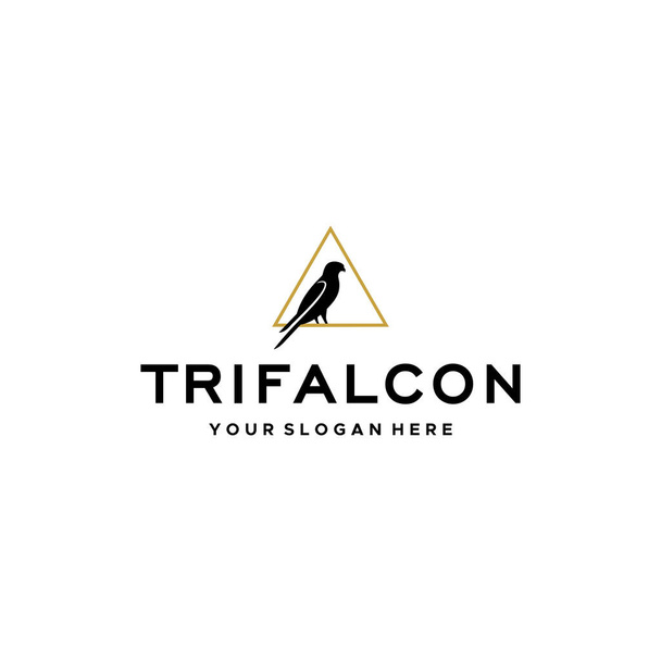 Lapos betűjel TRIFALCON madár szárnyak logó design - Vektor, kép