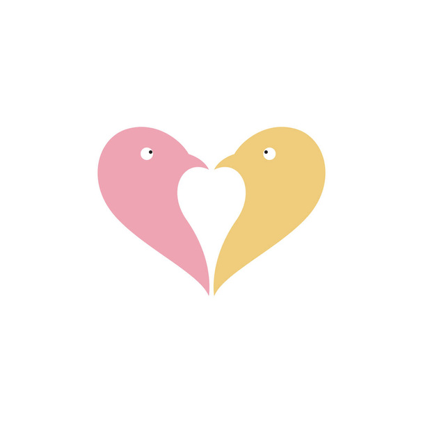 forma de amor colorido com logotipo do lovebird ícone vetor design gráfico ideia ilustração criativa - Vetor, Imagem