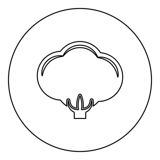 Бавовняна іконка в колі круглий чорний колір Векторні ілюстрації зображення контурна лінія тонкий стиль простий
 - Вектор, зображення