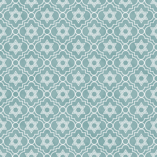 Blue and White Star of David Repeat Pattern Background  - Photo, Image