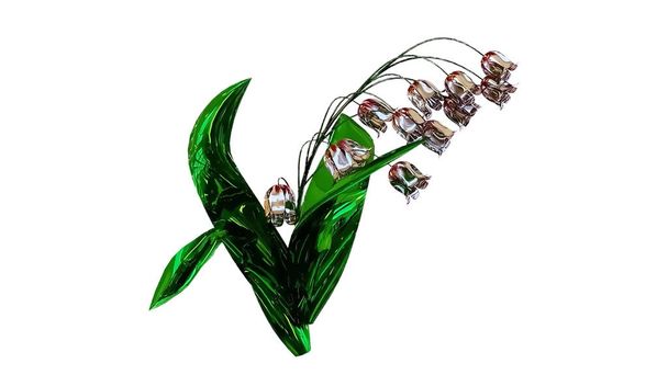 Rendering 3D botanico viola di campanula - Foto, immagini