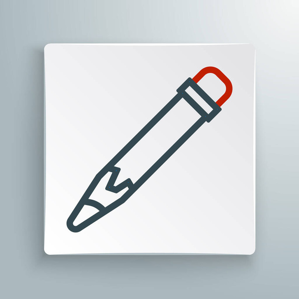 Čárová tužka s gumovou ikonou izolovanou na bílém pozadí. Kreslicí a vzdělávací nástroje. Symbol školního úřadu. Barevný koncept. Vektor - Vektor, obrázek