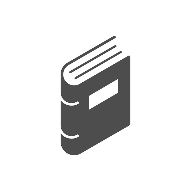 Book glyph icon or knowledge symbol - Διάνυσμα, εικόνα