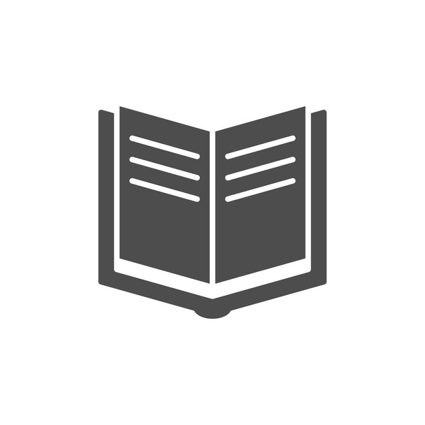 Open book glyph icon or education sign - ベクター画像