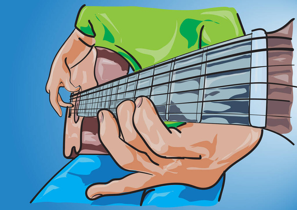  person playing guitar on the street - Vector, Image