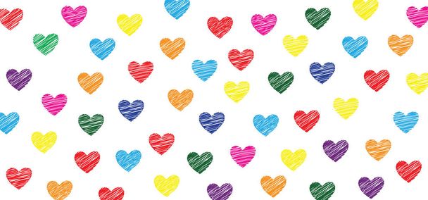Banner de amor com fundo de sinais de símbolo de coração. Feliz dia dos namorados em fevereiro (dia dos namorados, dia dos namorados) ou romântico, citação de romance - Vetor, Imagem