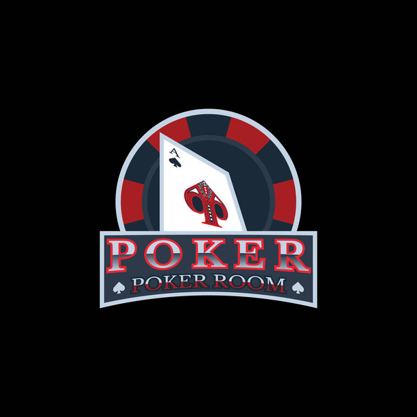 PP επιστολή διάνυσμα λογότυπο άσσος μπαστούνι και τραπέζι πόκερ. Κατάλληλο για τυχερά παιχνίδια και τυχερά παιχνίδια. - Διάνυσμα, εικόνα