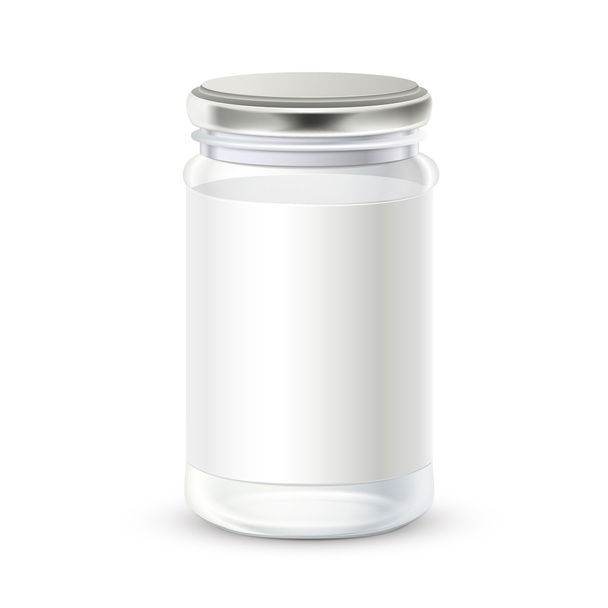 glass bottle with blank label on it - Vector, imagen