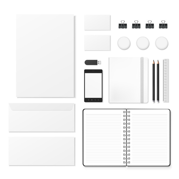 blank corporate identity stationery set  - Вектор,изображение