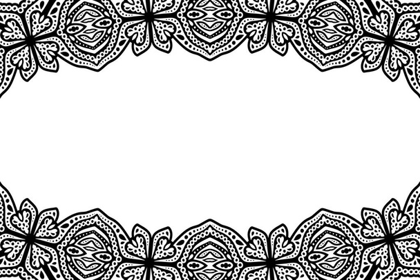 Beautiful monochrome tribal vector background with white copy space - Vektor, obrázek