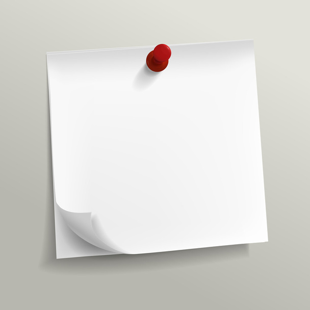 blank note paper with pin  - Vector, afbeelding