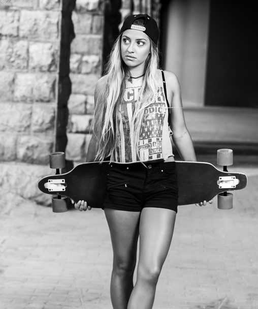 Skateboarder girl - Photo, image
