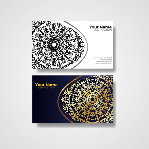 Business Card. Vintage decorative elements. Ornamental floral business cards, oriental pattern, vector illustration. Islam, Arabic, Indian, turkish, pakistan, chinese, ottoman motifs. - Vector, Image