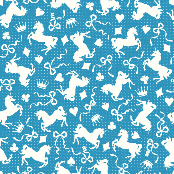 Romantic rocking horse seamless pattern, - Vector, imagen