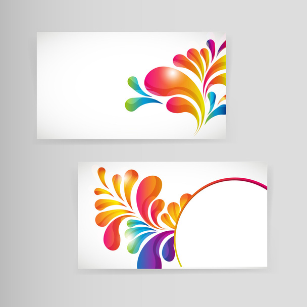 Sample business card with bright teardrop-shaped arches. - Vektor, kép
