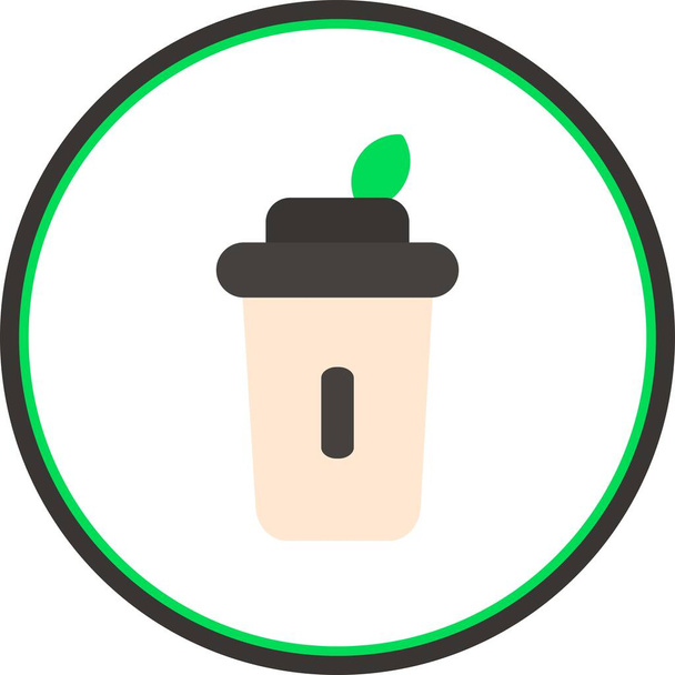 Take Away taza de café plano círculo vector icono de diseño - Vector, imagen