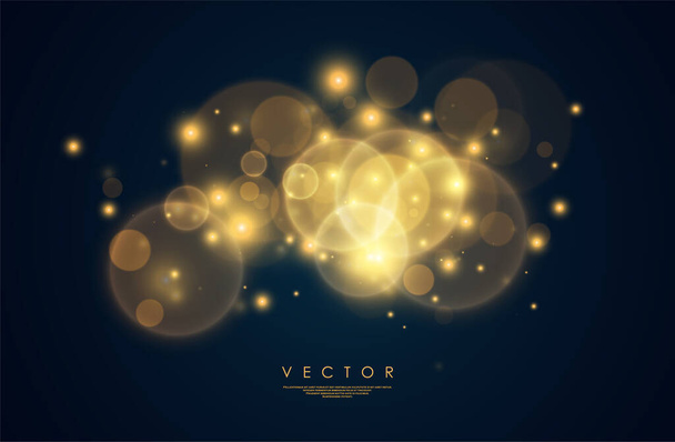 Golden glowing lights effects, abstract magic Illustration. Graphic concept for your design - Vettoriali, immagini