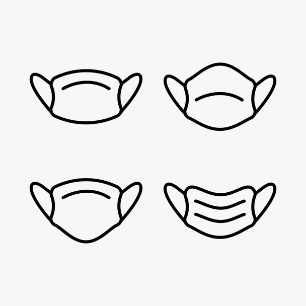 Ensemble Garde-bouche, Masque, Illustration d'icône vectorielle de médecine - Vecteur, image