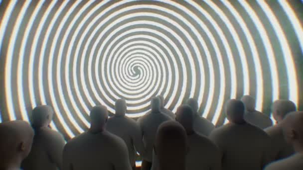 gehersenspoelde mannen kijken naar hypnotiserende spiraal - Video