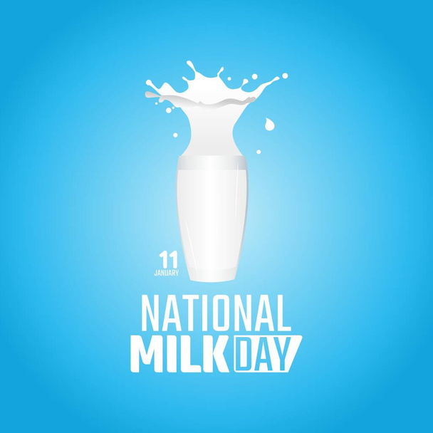 векторная графика национального дня молока, пригодная для празднования национального дня молока. плоский дизайн. Плоская иллюстрация для листовок. - Вектор,изображение