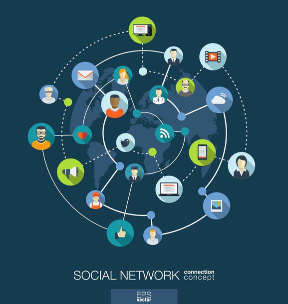 Concepto de conexión a redes sociales
 - Vector, imagen