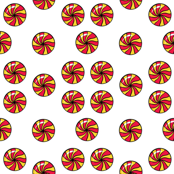 Patrón de trama inconsútil caramelo lollipop en una forma redonda de diferente color sobre un fondo blanco aislado - Foto, imagen