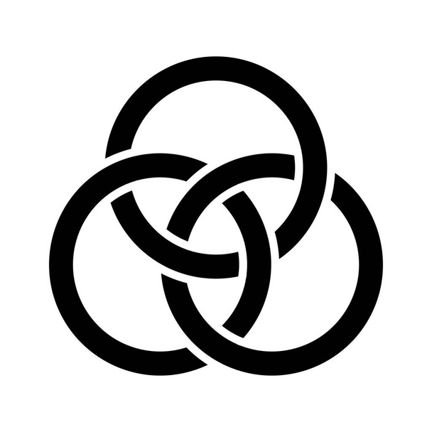 Зв'язане коло, концепція логотипу, три з'єднані кільця Векторні ілюстрації
 - Вектор, зображення