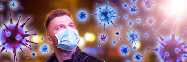 Опасный коронный вирус, концепция пандемического риска. - Фото, изображение