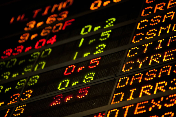 Real live stock exchange trading stocks display panel. High quality photo - Photo, Image