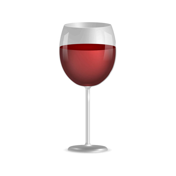 Fehér alapon izolált vörösbor pohár, vektor illusztráció. - Vektor, kép