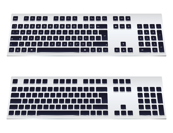 Vektor-Illustration einer modernen Tastatur auf weißem Hintergrund - Vektor, Bild