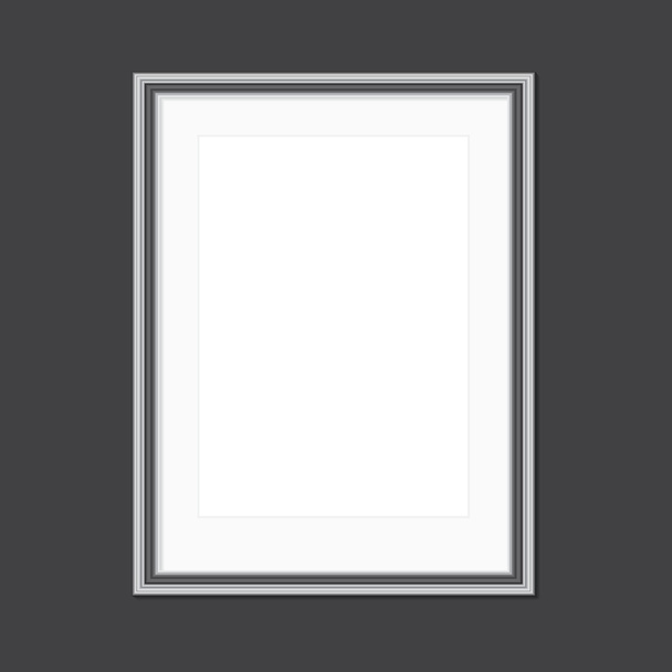Black and white picture frame with window mat - Vector, Image