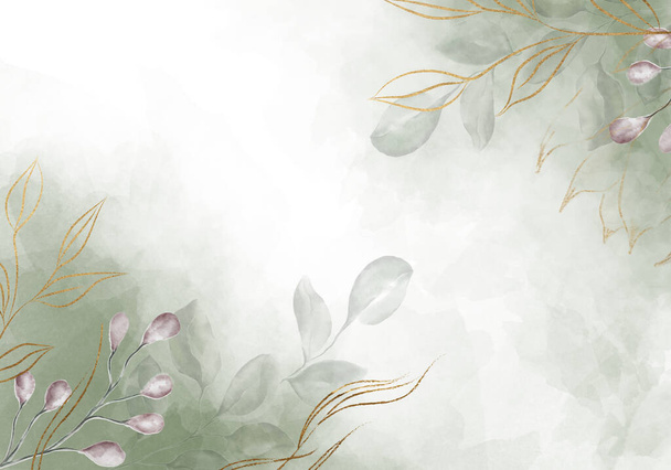 Бледные зимние листья - ботанический дизайн баннера. Цветочная пастельная рамка. - Фото, изображение