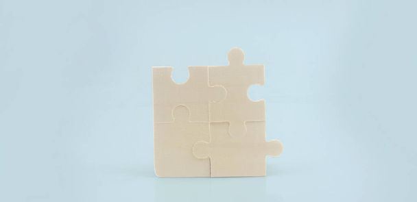 Connecting jigsaw puzzle Business solutions success and strategy concept - Photo, Image